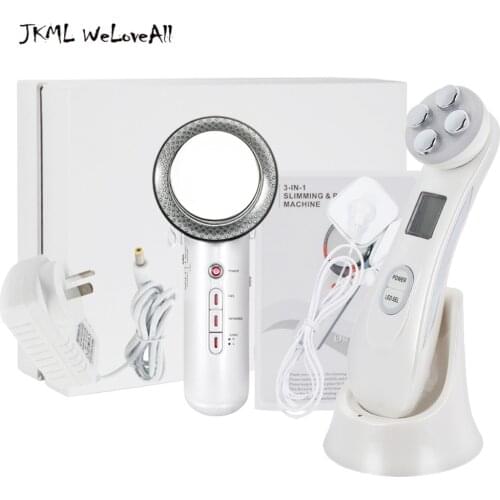 RF EMS LED Light Facial Massage Machine Wrinkles Removal + Ultrasonic Far Infrared Body Slimming Massager Fat Burner