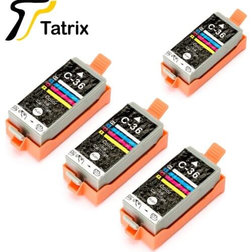 4X Replace Ink Cartridge For CLI-36 CLI36 CLI 36 For Canon Pixma ip100 ip100B ip 100v