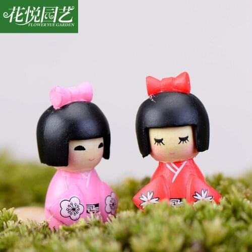 1pc Resin Statuette Ethnic Japanese Geisha Dolls Kimono Dolls Belle Girl Lady Collection Home Decoration Miniature Figurines
