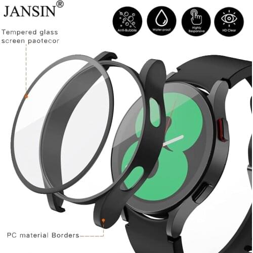 Glass+Case For Samsung Galaxy Watch 4 44mm 40 mm All-Around Cover bumper+Screen Protector For Samsung Galaxy Watch 4 Accessories