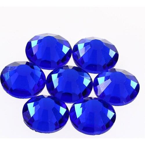 Sapphire nail art Rhinestones strass Non-HotFix FlatBack glue on crystals and stones rhinestone applique for clothes needlework