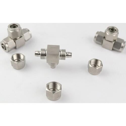 Tee 3 Ways 6/8/10/12mm OD PU Tube Air Pneumatic Quick Coupler Fast Twist Hose Stainless 304 Connector