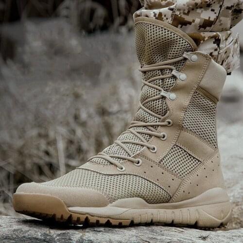 35-47 Size Men Women Ultrallight Outdoor Climbing Shoes Tactical Training Army Boots Summer Breathable Mesh Hiking Desert Boot