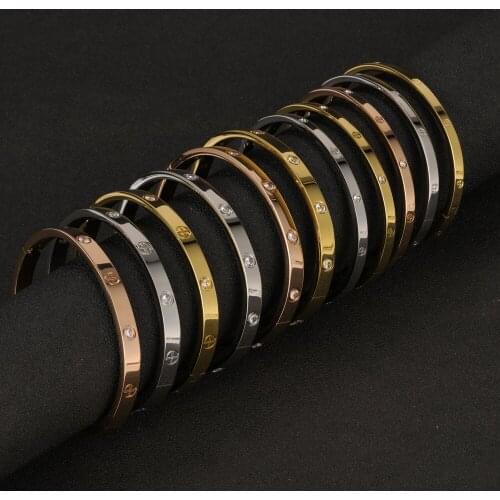 XUANHUA Stainless Steel Cuff Bracelets Bangles For Women Fashion Jewelry Charm Jewelry Accessories Crystal Bracelet loves