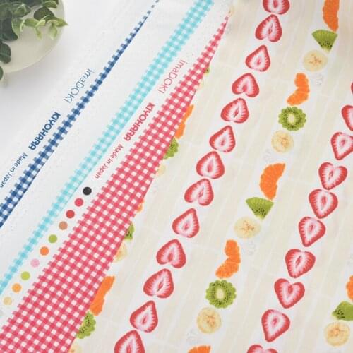 Japan vintage cotton fruits pink fabric Retro style fabric for DIY Bag 1 order=50cm*110cm