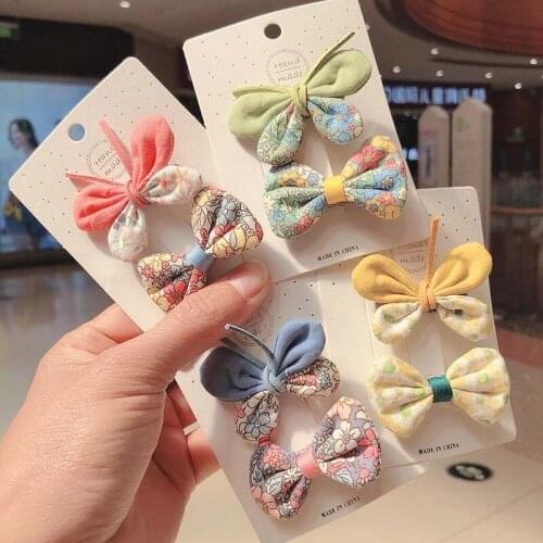 CN New 2PCS/Set Boutique Baby Princess Butterfly Hairpins Girl Bowknot Hair Clip Fresh Cute Lovely Hair Accessories Headdress