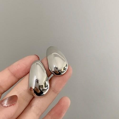 2121 New Geometric Water Droplets Smooth Simple Retro Metal Stud Earring for Woman Girls Party Holiday Accessories High Quality