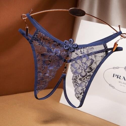 Women Private Underwear Exquisite Embroidery Panties Lace Transparent Briefs Hot Erotic Open Crotch Tangas For Sex Lingerie