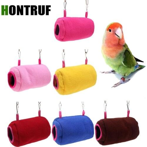 Winter Warm Hamster Squirrel Bird Small Pet Tunnel Hammock Nest Small Pet Hanging Nest Parrot Sleeping Bag Bird Cage Accessories