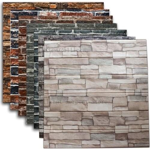 1pcs/10 Pcs 3D Wall Stickers Self-Adhesive Tile Waterproof Foam Panel Living Room TV Background Protection Baby Wallpaper