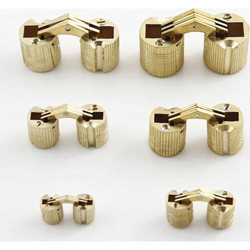 1PC 8-18mm Copper Brass Furniture Hardware Hinges Cylindrical Hidden Cabinet Concealed Invisible Door Hinges