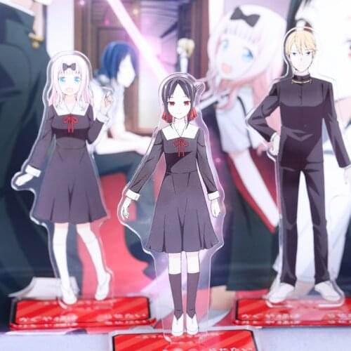 1 Pcs Lovely Anime Kaguya-sama: Love Is War Cosplay Stand Model Figure Fujiwara Chika Shinomiya Kaguya Plate Holder Desk Toys