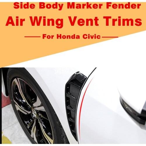 100% Brand New And High Quality ABS plastic Gloss Black Side Fender Vent Air Wing Cover Trim for HondA C/ivic 2016 2017 2018