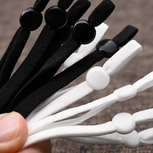 100 Pieces Mask Elastic Rope Adjustable Elastic Buckle Band Cord Stretch String For DIY Mouth Mask Accessory Sewing Stretch Rope