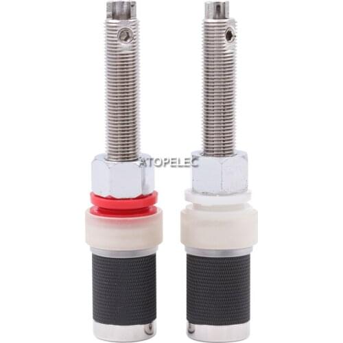 2pcs EIZZ Platinum Plated Brass Speaker AMP Long Binding Post HiFi Banana Jack Connector Socket Terminal Panel Chassis Mount
