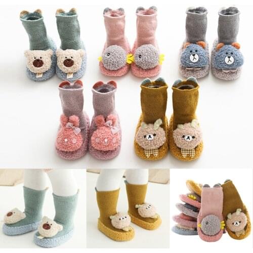 2020 Baby Socks With Rubber Soles Infant Newborn Socks Autumn Winter Children Floor Socks Shoes Anti Slip Soft Sole Sock