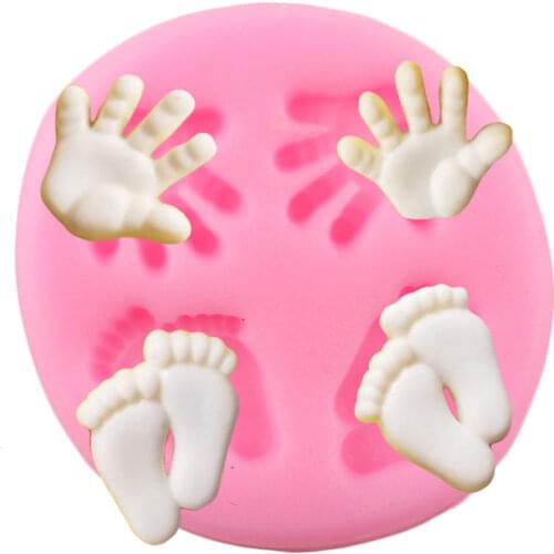 3D Baby Feet Hands Silicone Molds Candy Polymer Clay Chocolate Mould DIY Party Fondant Cake Decorating Tools Cupcake Baking Mold