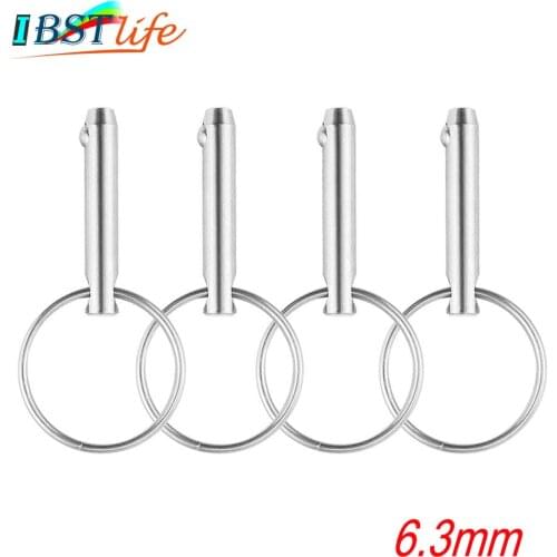4PCS 6.3mm IBST LIFE Marine Grade 1/4 inch Quick Release Ball Pin for Boat Bimini Top Deck Hinge Marine Stainless Steel 316