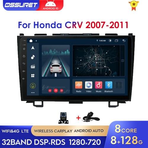 Android 10 Car Radio Multimedia Player 2Din Auto Navigation For Honda CRV CR-V 2006-2011 Stereo Wifi Navi DSP GPS RDS SWC 4G LTE
