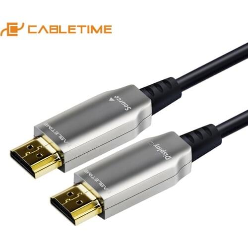CABLETIME HDMI Fiber Optical Cable 4K 60Hz HDMI Cable 2.0b 1080P 144Hz HDR for HDTV Box Projector PS3 PS4 Cable 10M 20M 30M 100M