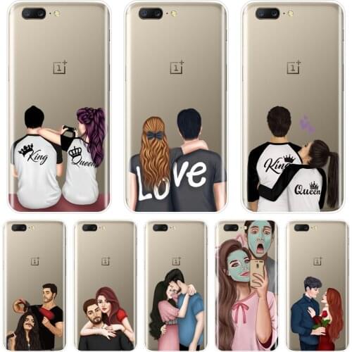 Case For One Plus 3 3T 5 5T 6 6T Soft Silicone Couple Love Heart Cartoon Girl Back Cover For OnePlus 3 3T 5 5T 6 6T Phone Case
