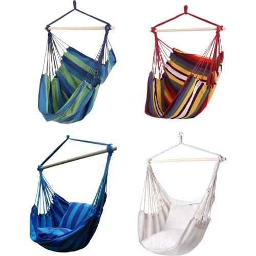 Child beds Hammocks Chair Kids Swing Pod Outdoor Indoor Hanging Seat Hammocks Hanging Chair Thick Canvas Stripe Hammock pendant