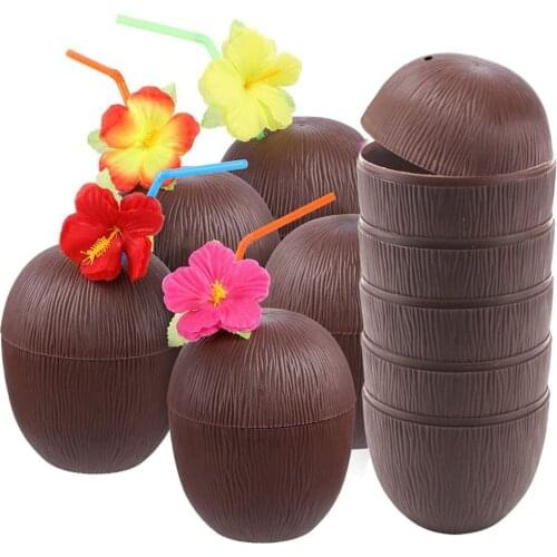 Hawaii Party Coconut Cup Luau Flower Party Summer Beach Party Birthday Hawaiian Party Decor Tropical Safari Decor Aloha Party