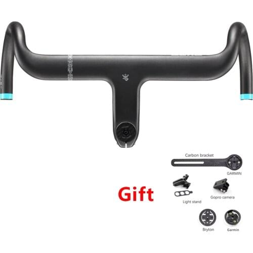 Gravel Handlebar carbon fiber Exotropism handlebar 28.6mm/31.8mm integrated bicycle carbon strip road bike handle matte black