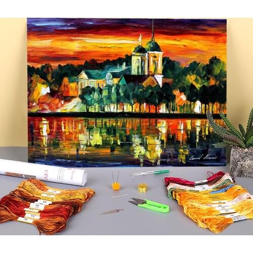 Memory Flames Printed Canvas 11CT Cross Stitch Embroidery Full Kit DMC Threads Knitting Handicraft Handmade Craft Promotions