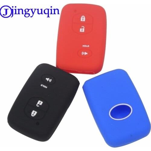 Jingyuqin 3 BTNS Car-Styling Silicone Remote Flip Car Key Case Cover For Toyota Land Cruiser Camry Highlander Crown Prado Prius