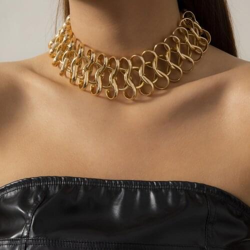 Exaggerated Chunky Chain Choker Necklace for Women Hip Hop Goth Cuban Curb Link Necklaces Men Party Neck Jewelry Accessories