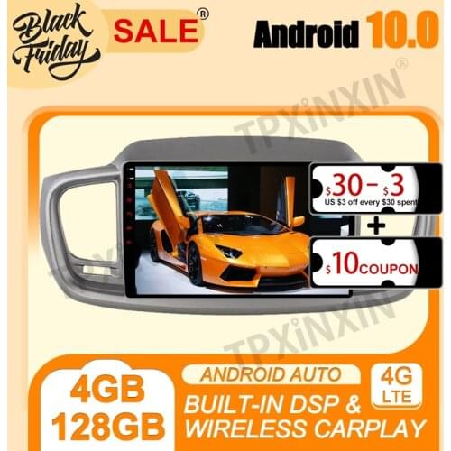 DSP Android 10.0 PX6 IPS Carplay 4G+128G For Kia Sorento 2015-2016 Multimedia Player Auto Radio Tape Recorder GPS Navi Head Unit