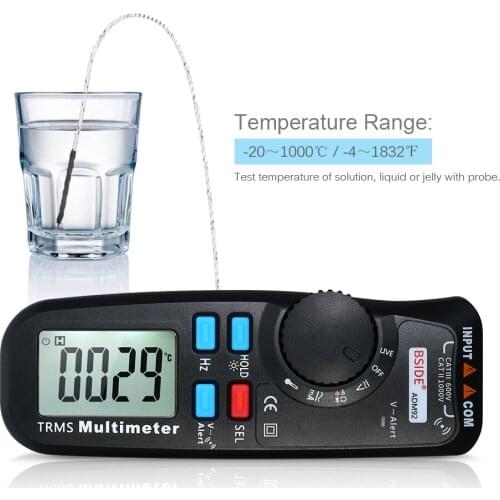 Digital Multimeter 6000 Counts Backlight Mini Multi Meter Ammeter Voltmeter Ohm Voltage Current Frequency Temperature Tester