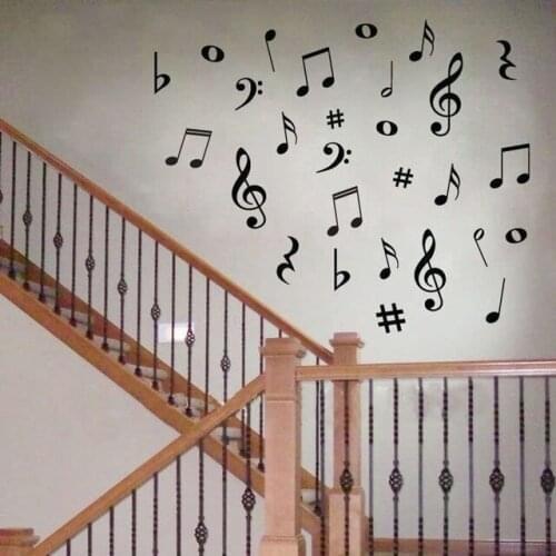 Musical 28 Vinyl MUSIC NOTES Variety Pack Wall Decor Decal Sticker On Wall Decal Sticker Home Decor Art MuralY170815