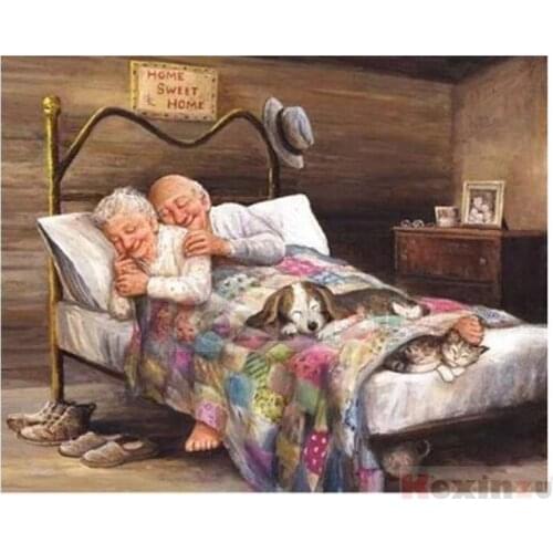 Kexinzu Full 5D DIY Square/Round Drill Diamond Painting "Sleep well" 3d Diamond Embroidery Mosaic Cross Stitch Decor Gift K68