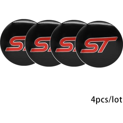 4pcs 56mm Auto Wheel Center Wheel Stickers Hub Cap Car Accessories Case For Ford ST Racing Focus 2 3 Mk2 Mk3 Fusion Car Styling