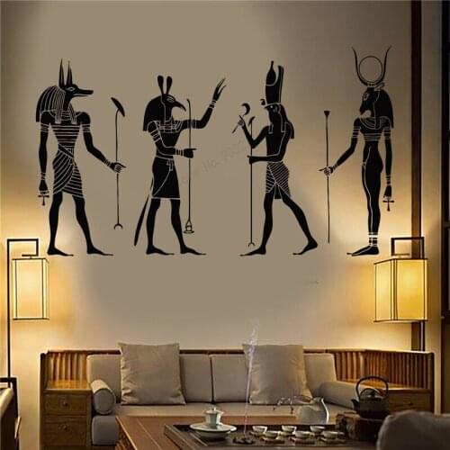 Wall Decoration Egypt Egyptian Gods Room Sticker Vinyl Art Removeable Poster Modern Ornament Anubis Ra Seth Apis Mural LY310