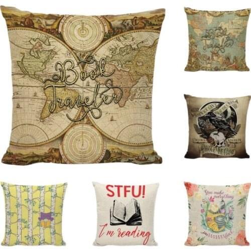 World Map Designs Jesus Cushion Cover Decorative Pillow Case For Bedding Room Seat Book Cotton Linen Cotton Gifts New Pillowcase