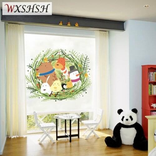 Custom Size Static Cling Window Film Winter Animals Decorative Privacy Protection Glass Cover For Childrens Room Kindergarten