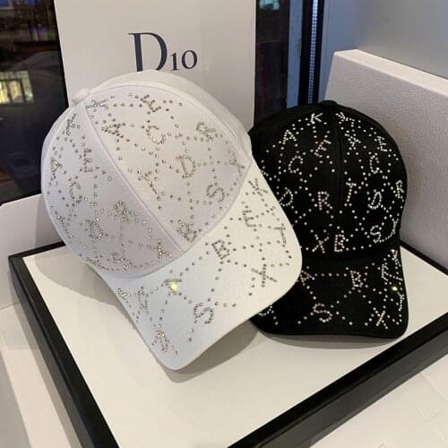 New Luxury Rhinestones 26 Letter Baseball Cap Creative Outdoor Street Hip Hop Caps Women Sun Hat 2021 Drop shipping