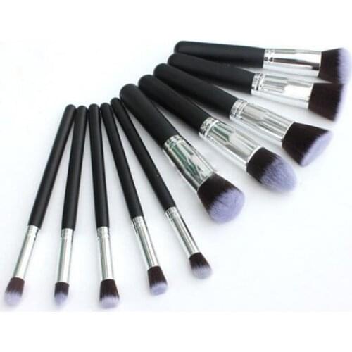 New Arrival High Quality 10pcs Makeup Cosmetic Set Eyeshadow Foundation Wood Sliver Brush Blusher