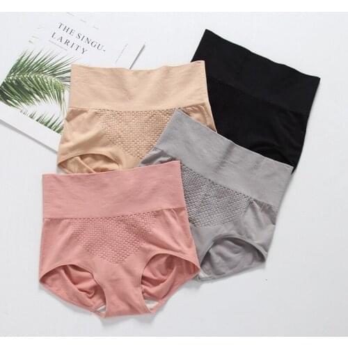 New Womens High-Waist Seamless Shapewear Panties Tummy Control Body Shaper Slimming Knickers Underpants Panties Black Gray