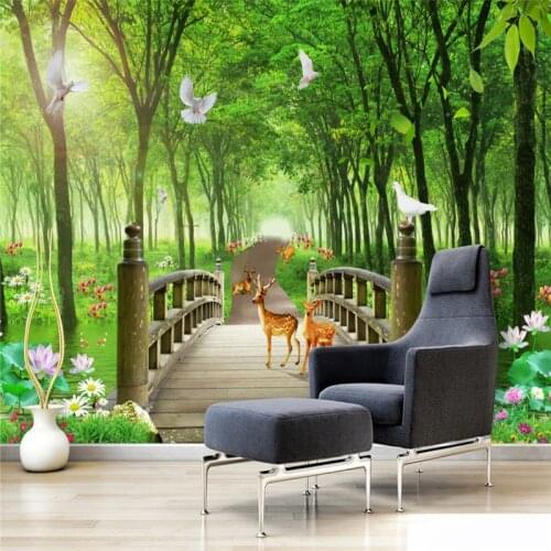 Beibehang Custom Virgin forest grassland scenery wallpaper for living room bedroom background photo mural wall paper home decor