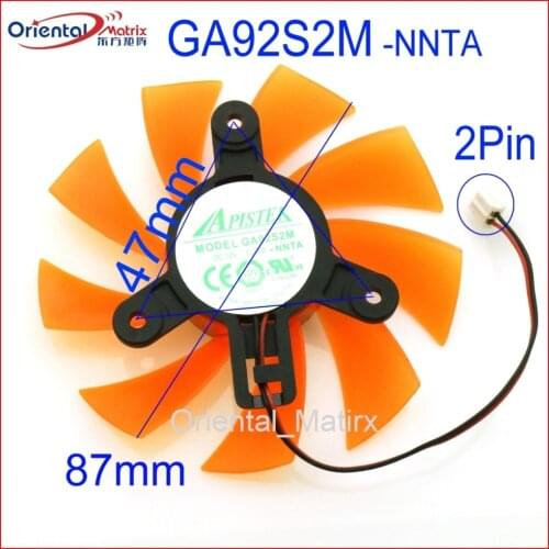 Free Shipping GA92S2M -NNTA 12V 0.28A 87mm 47x47x47mm For ZOTAC Graphics Card Cooling Fan 2Wire 2Pin