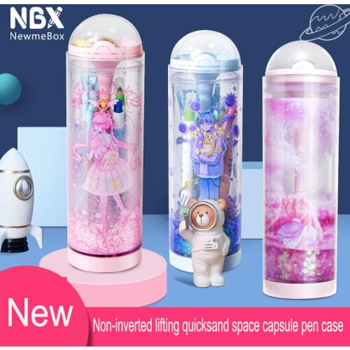 Space Capsule Tumbler Pencil Box Newmebox School Stool Transparent Quicksand School Pencil Box Kawaii Pencil Box Gift