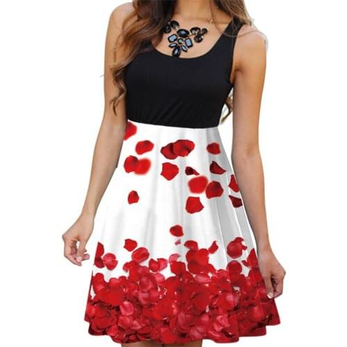 Floral Boho Dress Ladies Sleeveless O-Neck Slim A-line Tank Dresses Summer Women Fashion Vintage 3D Printing Casual Vestido 2021