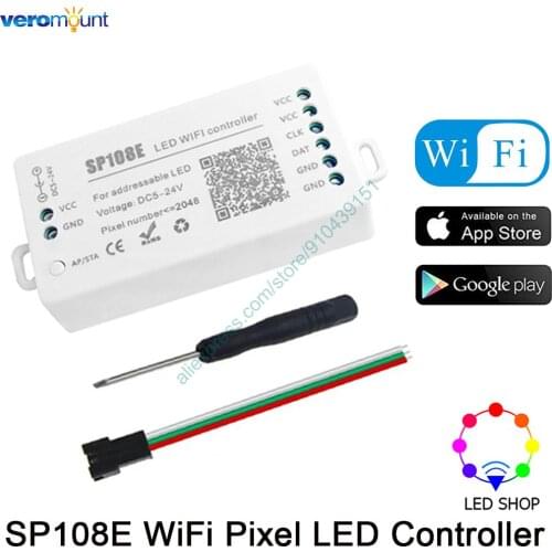 LED Shop SP108E Wifi Pixel LED Strip Controller DC5-24V Smart APP Wireless Control for WS2812B WS2813 LED Strip Module Light