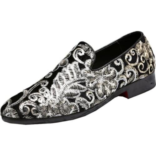 Luxury Men Shoes Loafers Mens Casual Shoes Chinese style Flower Comfortable Spring Fashion embroidery Men Shoes ST374