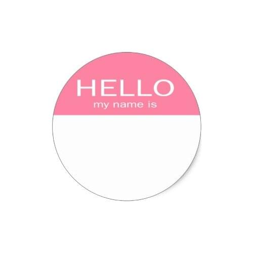 3.8cm Unique Hello My Name Is - Baby Pink Classic Round Sticker