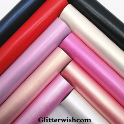 Glitterwishcome 21X29CM A4 Size Vinyl For Bows Smooth Matt Patent Leather Fabirc Faux Leather Sheets for Bows, GM134A